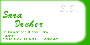 sara dreher business card